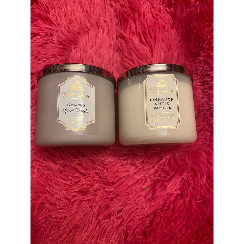 Bath body works white‎ barn cinnamon spiced vanilla candles